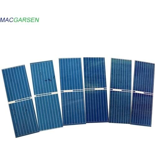 MACRAGSEN 100pcs Solar Panel 52x13mm Color Difference Defect Polycrystalline Solars Cell Photovoltaic DIY Solar Sun Power Bank