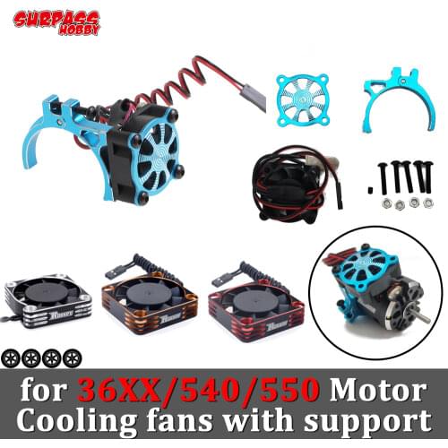 Surpass Hobby Rc Cooling Fan 30mm 36mm Cool Fans 540 Metal Heat Sink Support Cover for 1/12 1/10 Rc Motor 3650 550 3660 3665