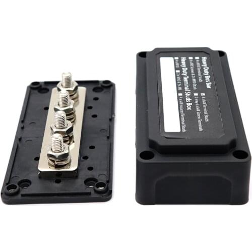 Heavy-Duty Module Design Bus-Bar Box Terminal Board 300A with 4 Terminal Studs Car Styling Highest amperage rated bus bar