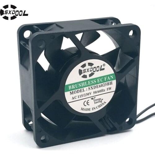 SXDOOL SXDE6025HB Cooling fan 110V 115V 220V 230V 6025 60mm 60*60*25mm 5W 5500RPM 25.2CFM powerful cooler small size