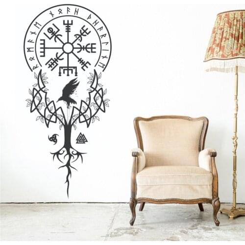 Vinyl Vikings Tree Wall Decals Home Decor Poster Removable Bedroom Living Room Decoration Wallpaper Stickers Murals DW9494