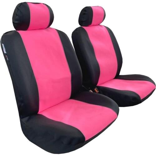 Waterproof Neoprene Seat Cover Front Set, GT Sports Design, Pink/Black