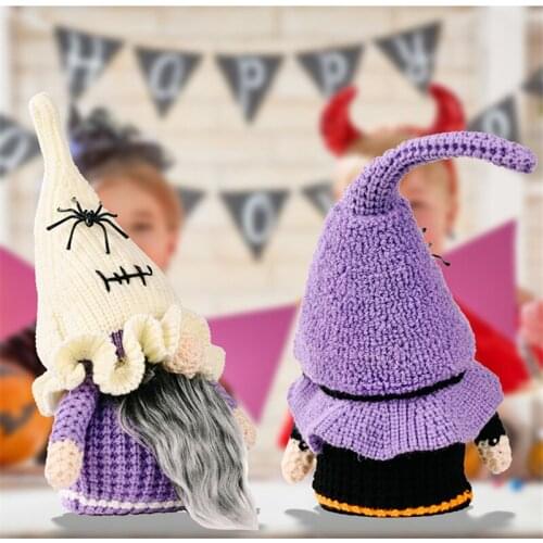 Halloween Gnomes Knitted Doll Faceless Toy Elf Dwarf for Home Halloween Party Desktop Decorations GQ