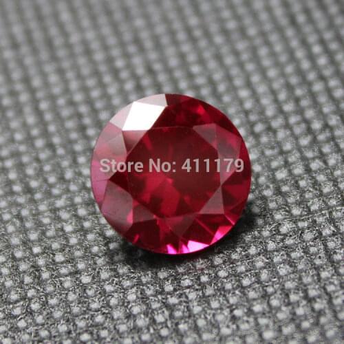 Bright round shape cut Burmese red stone beads jewellery faceted stone jewelry diy making women
