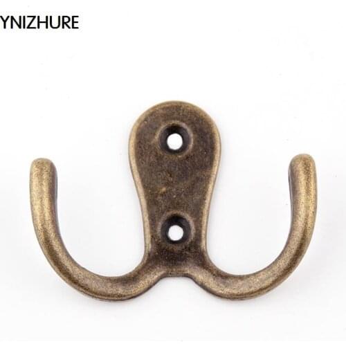 YNIZHURE 10pcs 41*55mm Hot Sale Time-limited Hooks Vintage Bronze Wall Hook Rustic Key Coat Bag Hat Hanger Robe