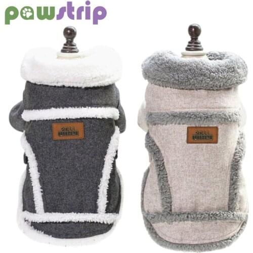 Pet Dog Clothes Autumn Winter Warm Dog Coat Jacket Fashion Plush Cotton Clothes for small dogs Pug Poodle Solid Dog Clothing