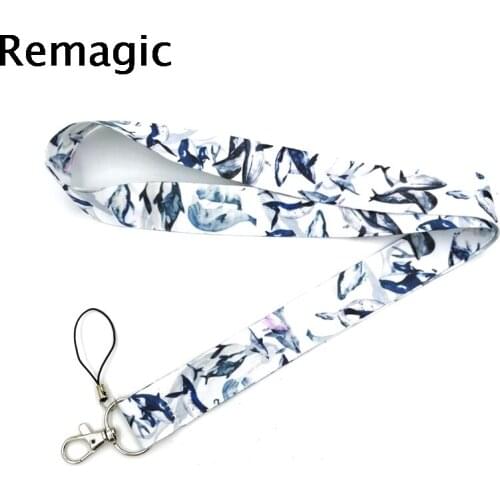 20pcs Dolphin Whale Ocean Neck Strap Lanyards ID badge card holder keychain Mobile Phone Strap Gift Ribbon webbing necklaces