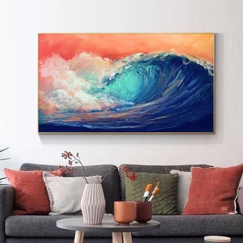 Abstract Art Painting Modern Landscape Wall Posters And Prints Abstract Surf Art Pictures for Living Room Cuadros Decoration