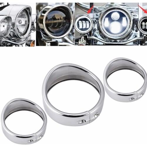 Motorbike Accessories 7 Inch Round LED Headlight for Touring Road King Electra Glide Forward Driving Headlamp Visor Trim