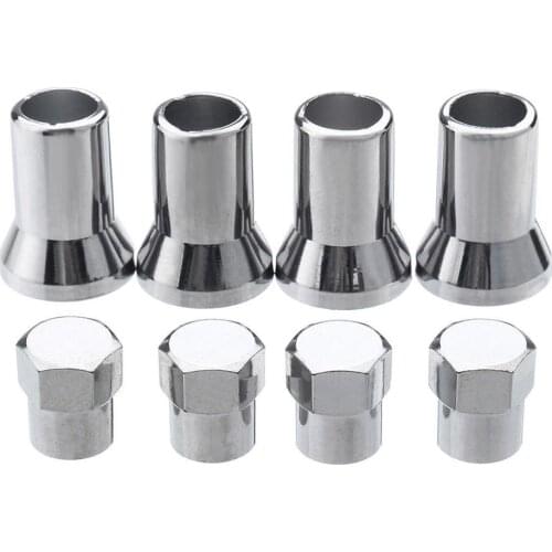 Automobiles 4Pcs/set TR413 Chrome Car Truck Tire Wheel Tyre Valve Stem Hex Caps Case w/ Sleeve Cover Left Right Front Rear