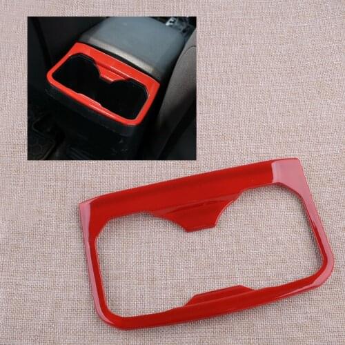 Car Rear Row Cup Holder Frame Cover Trim Red Plastic Accessories Fit for Toyota Tacoma 2016 2017 2018 2019 2020