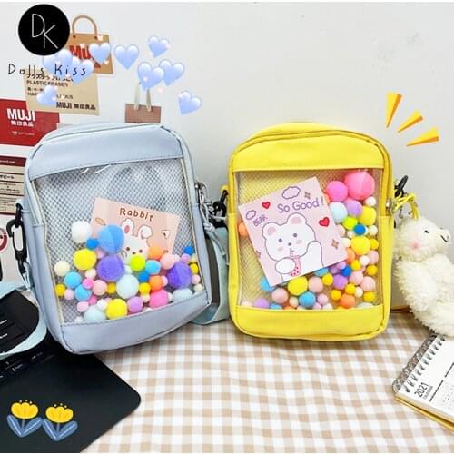 Ladies Kawaii Ita Bag Women Cartoon Transparent PVCPocket Shoulder Bag Female Japanese Cute Crossbody Bag Trend Purses for Girls