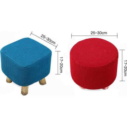 Stretch Footstool Covers Round Square Velvet Ottman Chair Cover Removable Washable Small Seat Cover Home Decor Drop Shipping