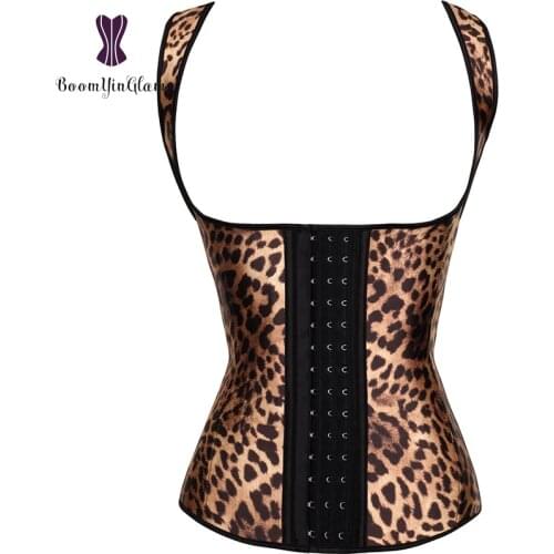 Good elastic100% latex rubber waist cincher front 3 hooks leaoprad underbust corset vest waist trainer size xs-6xl