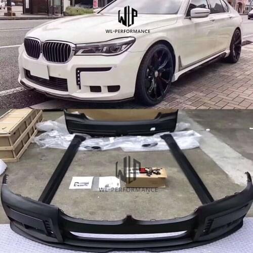 G11 G12 PP Unpainted Car Body Kit Front Rear Bumper with tail pipes Side Skirts For BMW 7 Series 730 740 760 2016-up