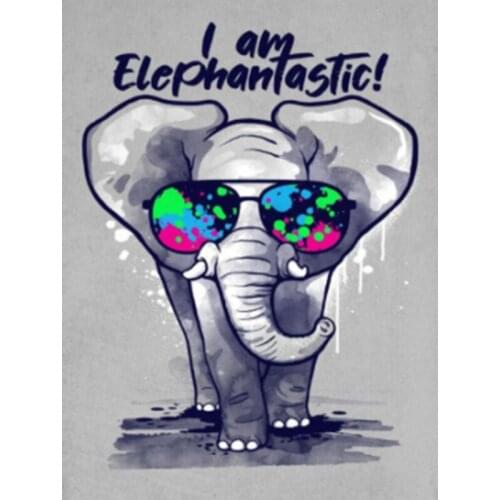 Elephant With Glasses Animal DIY Drawing Painting by Numbers Lage Size Picture on Wall Decoration Children Gift 40x50 50x65cm