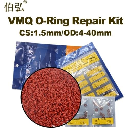 Red Silicon Rubber O-ring Silicone/VMQ thickness CS1.5mm multiple size repair kit combination O ring Seal Ring Gasket Washer