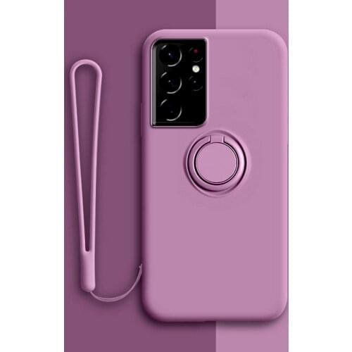 Soft Silicone Case For Samsung Galaxy S20 S21 Note 20 Ultra S10 Plus 10 9 S10Plus S10E S9 S8 S9Plus Cover With Ring Holder Stand