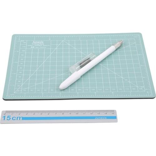 3pcs Manual Cutting Mat Set Cut Pad Patchwork Metal Ruler Engraving Pen Knife Tool Set Double-sided Self-healing Cutting Board