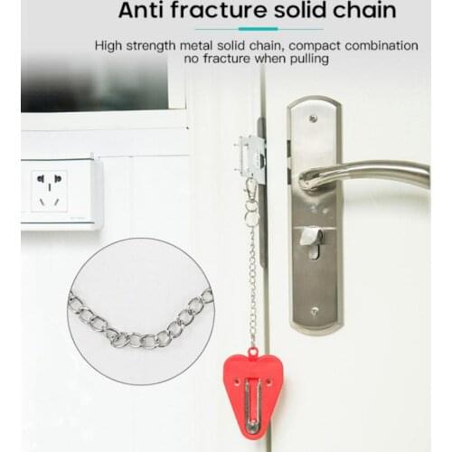 Safety Door Buckle Lock Upgrade Version Double Head Portable Door Buckle Lock Top Door Device Door Hardware Door Locks Dropship