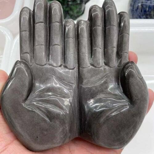 5A+ natural silverstone crystal carved with giant palm chakra energy crystal and healing spirit sorcerers stone