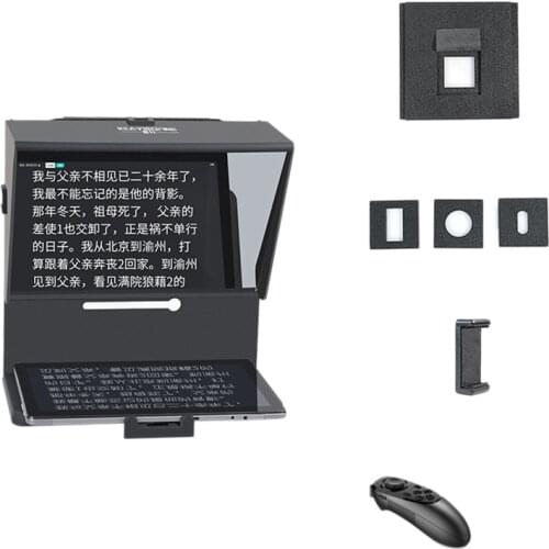 NEW-Teleprompter,Teleprompter with Remote Control Portable Teleprompter for Mobile DSLR Camera Live Broadcast Recording