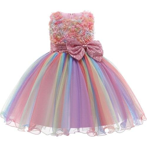 LZH Newborn Baby Clothes 1st Birthday Dress For Baby Girls Evening Party Dress Kids Christening Princess Gowns Infant Tutu Dress