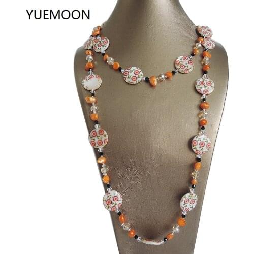 100% FRESHWATER PEARL NECKLACE,120 CM LONG NECKLACE ,very fashion colors pearls,baroque shape pearl-Mandala flower