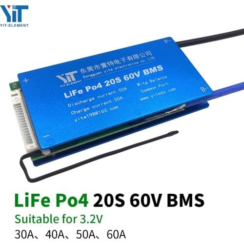 20S 60V Lithium battery 3.2V power protection board temperature protection equalization function overcurrent protection BMS PCB