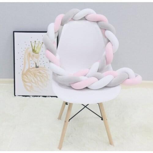 3M Length Handmade Knotted Braid room decoration girl newborn room 3 Strands Knotted Braided Bumper