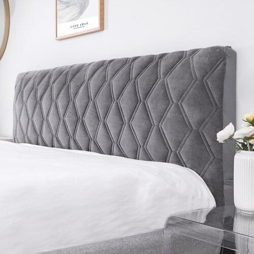 All-inclusive Soft Smooth Quilted Head Cover Thicken Velvet Headboard Cover Solid Color Bed Back Dust Protector Cover Bedspread