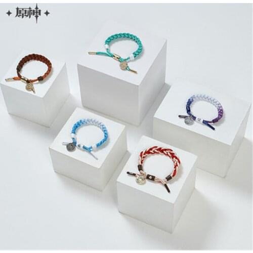 Pre-sale: Anime Game Genshin Impact COSPLAY ZHONGLI KEQING VENTI KLEE Barbara Character Impression Woven Hand Rope Birthday Gift