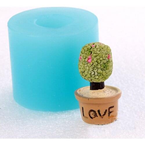 Silicone 3D mini potted succulent plant handmade soap candle chocolate cake decorationmold