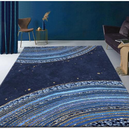 Modern Carpet Blue Gold Marble Carpet Living Room Carpet Corridor Kitchen Floor Mat Childrens Play Carpet Bedroom Decorative Ca