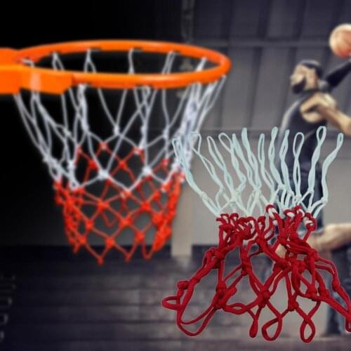 2Pcs Standard Basketball Net High Strength Basketball Hoop Mesh Solid Distinct Node 12 Buckles Basketball Hoop Net for Outdoor