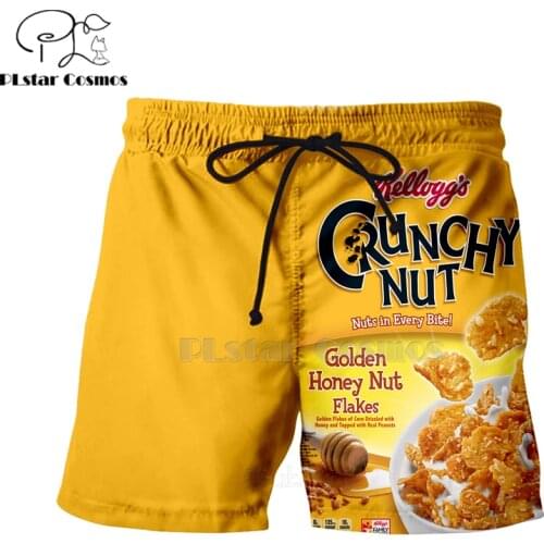 Newest candy Snack bag chocolate sauce Mens Summer Casual Shorts food Harajuku 3D Print Loose Beach Casual Brand Drop Shipping