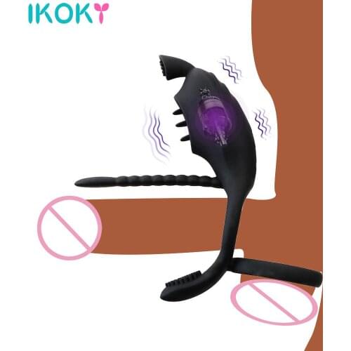 Adult Products 9 Speed Clit Stimulator Chastity Cock Ring Penis Ring Vibrator For Couples Delay Ejaculation G spot