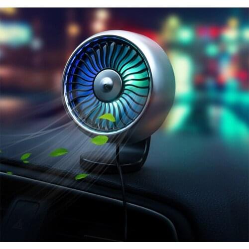 Universal Car Home Air Vent and Deshboard Fanwith LED Light Adjustable Speed USB Fan For Cooling Summer Home Car Dual-usage Fan
