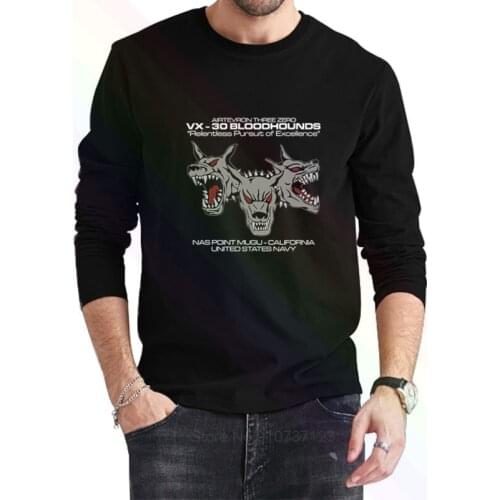 VX30 BLOODHOUNDS SQUADRON UNITED STATES NAVY T-Shirt 2021 Newest Summer Mens Long Sleeve Popular Tees Shirt Tops Novel Unisex