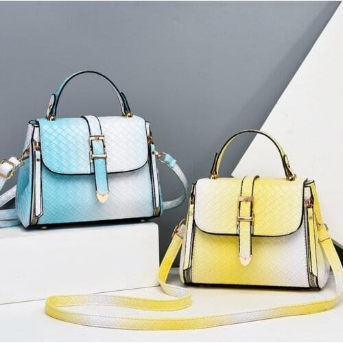 Woven Pattern Female Bag Contrast Color Women Crossbody Bags Summer Girl Small Square Bag Shoulder Bag Ladies Purses Handbags