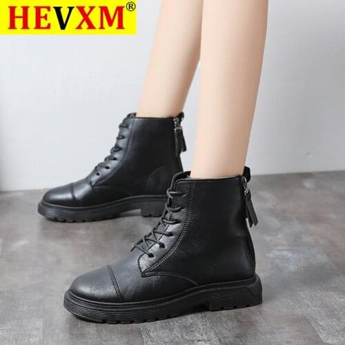 Lady Boots Brand Womens Shoes Zipper Round Toe Boots-women Booties Woman 2020 Low Heel Ladies Fashion Rock Autumn Mid