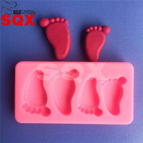 1 pc cake mold cute baby foot Silicone Mold Chocolate Fondant Cake Decorating Baking Tools Bakeware pudding MR55