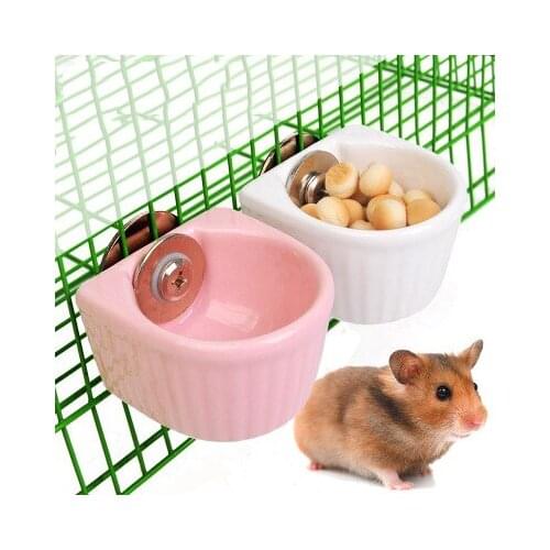 1PC Ceramic Anti-Flip Pet Water Food Feeder Hamster Parrot Ceramic Bowl Small Animal Cage Bowl Feeding Dish