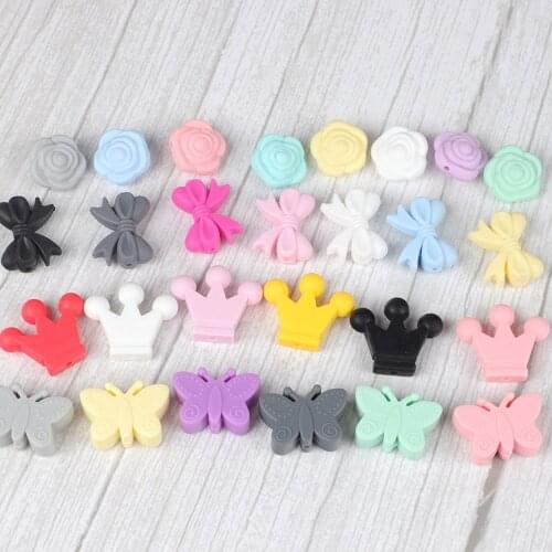 10pc/set Mini Silicone Beads DIY Baby Teether Pendant For Pacifier Chew Necklace Accessories Baby Teething Products