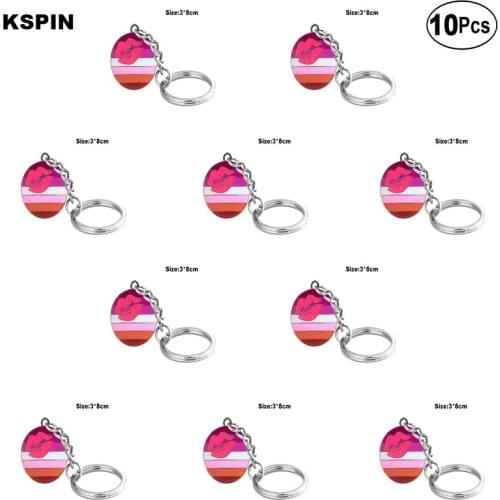 Lipstick Lesbian Key Ring Lapel Pin Flag badge Brooch Pins Badges 10Pcs a Lot