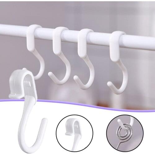 10PCS Shower Curtain Hooks Plastic Bath Drape Glide Loop Curtain Hanger Clip for Shower Closet Rod Bathroom Storage&Organization