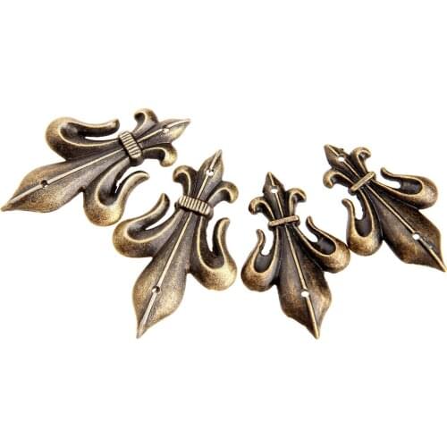 12Pcs Antique Bronze Decorative Jewelry Gift Box Corner Brackets Furniture Wooden Cases Feet Leg Protector