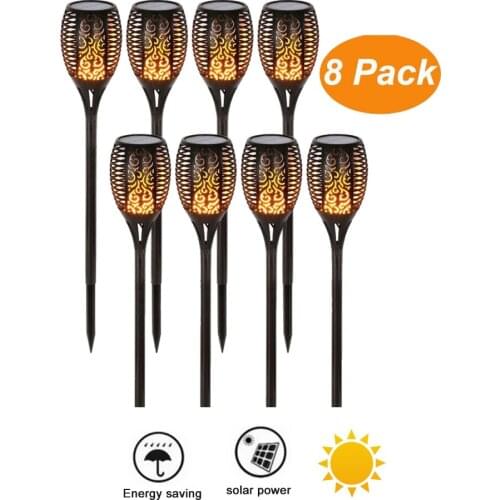 2-8 pcs Solar Light Control Solar Flame Light Dance Flame Design Outdoor Waterproof Garden Torch Lamp for Courtyard Garden Balco