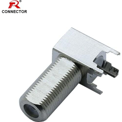50pcs F Connector, Right Angle Shape, Female PCB Connector, F type Panel Mount adapter
