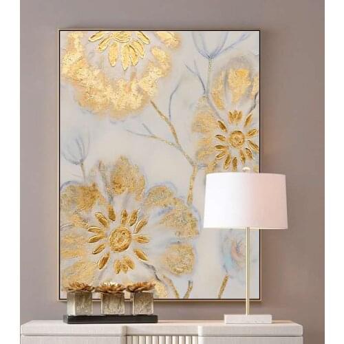 Abstract Gold Foil Art Hand-painted Canvas Oil Painting Wall Art Artwork Wall Pictures Paintings For Living Room Decoration